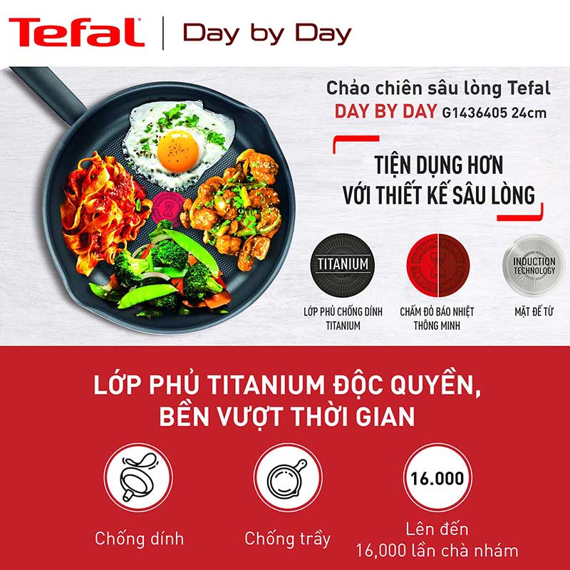 Chảo chiên sâu lòng Tefal Tefal Day By Day